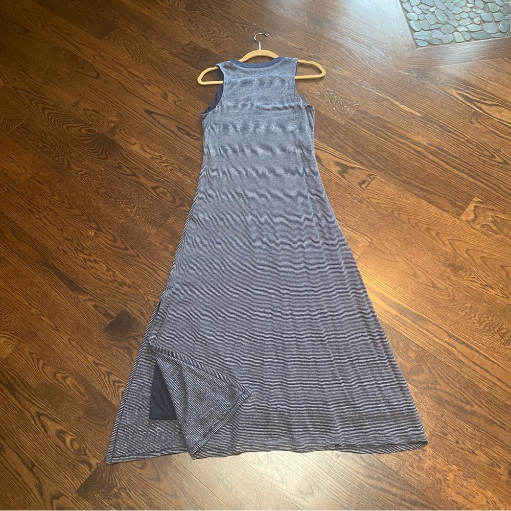 Lauren Ralph Lauren Navy and White Sleeveless Sheath Maxi Dress - Picture 3 of 3